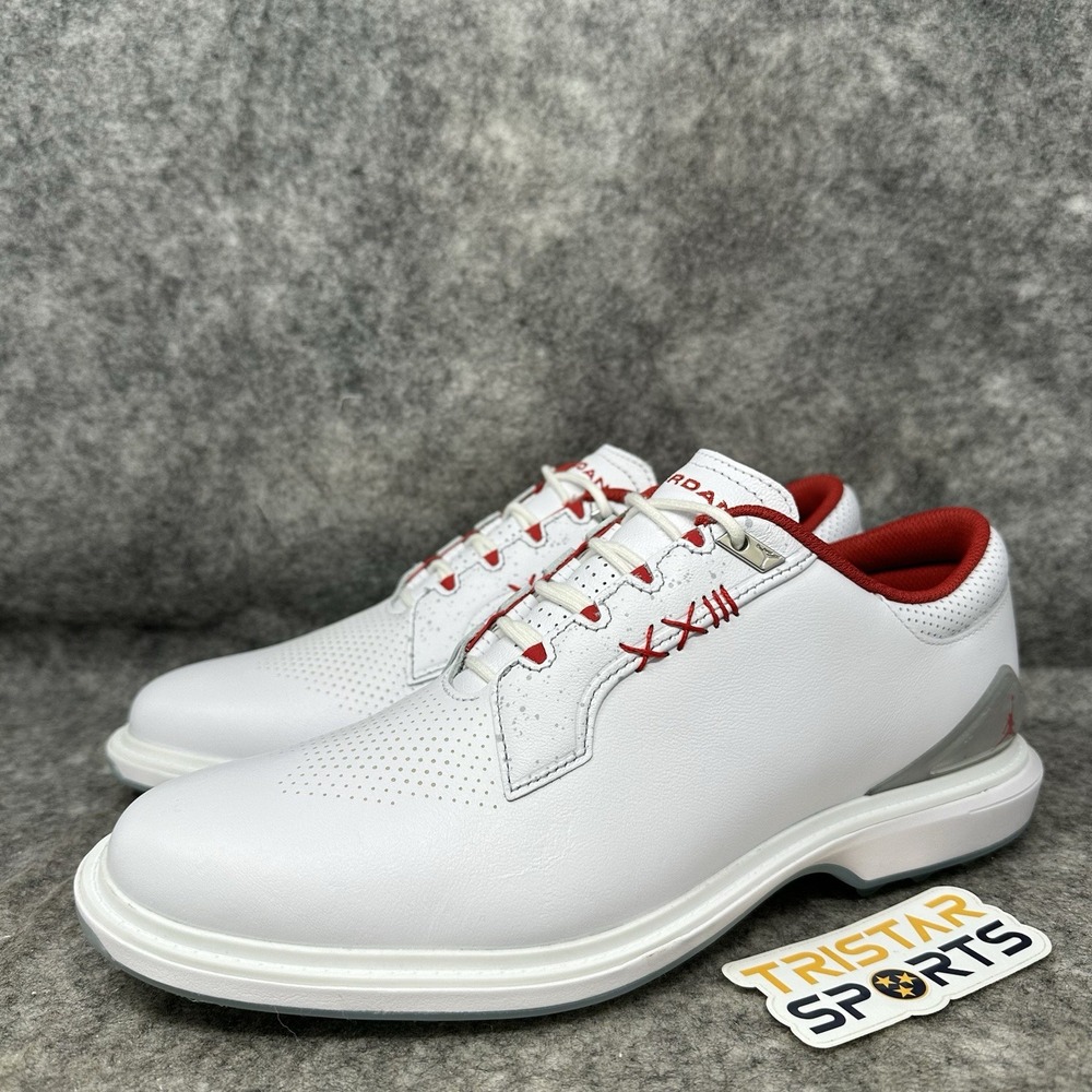 Air Jordan ADG 5 Golf Shoes Mens Size 11.5 White Fire Red Silver Nike FQ6642-101